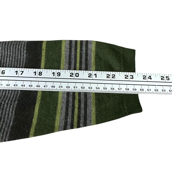 Etro Milano Sweater Women’s 2XL XXL Green Gray Striped Crew Neck 100% Wool - Picture 9 of 10